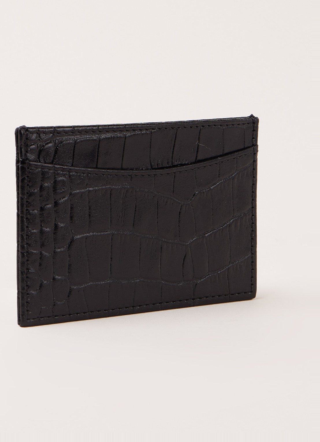 Whistles Shiny Croc pasjeshouder van leer - detail zwart