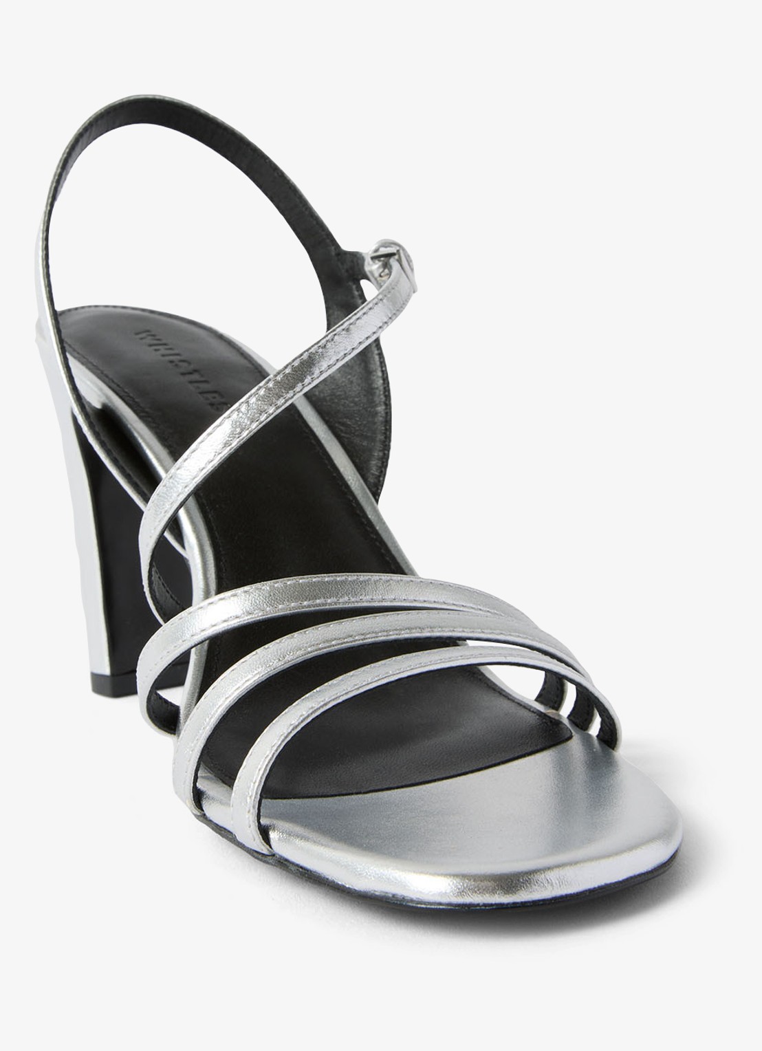 Whistles Slingback van schapenleer met metallic finish - detail 3 zilver