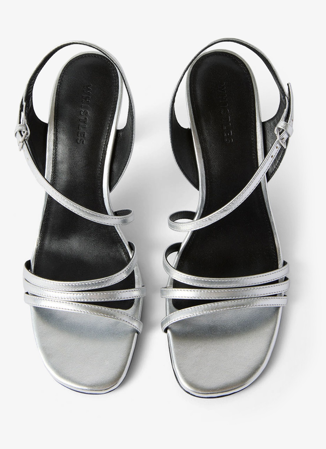 Whistles Slingback van schapenleer met metallic finish - detail 5 zilver