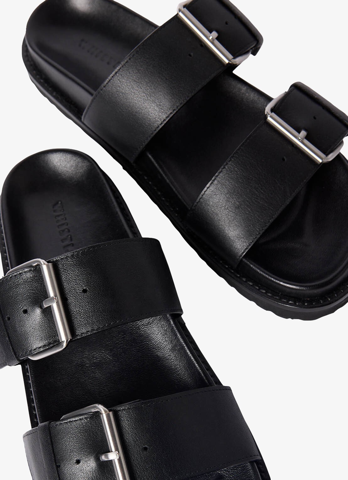 Whistles Slipper van leer met gespdetail - detail 3 zwart