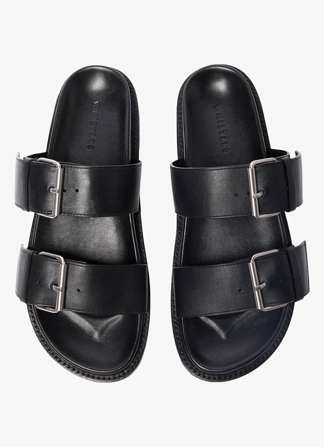 Whistles Slipper van leer met gespdetail - detail 4 zwart
