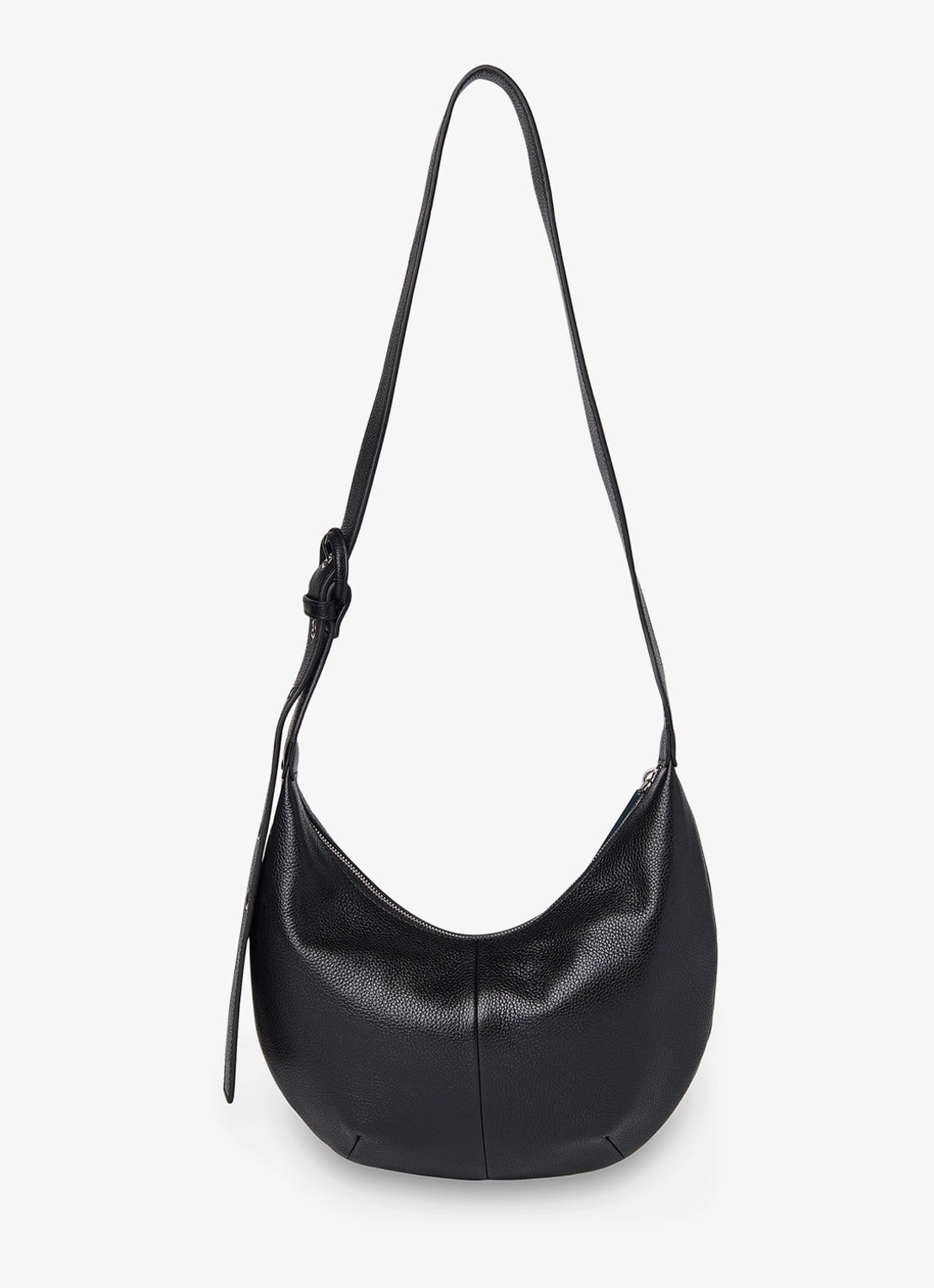 Whistles Small Sia crossbodytas van leer - voorkant 4 zwart