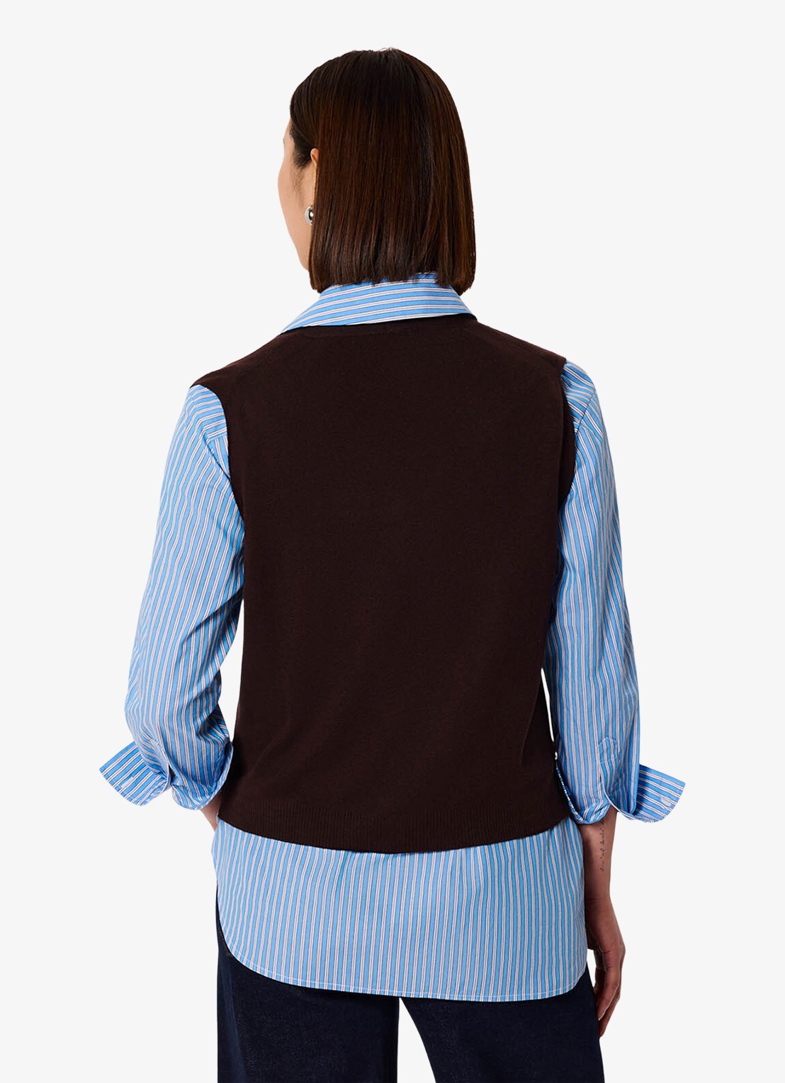 Whistles Spencer met V-hals - achterkant 6 bruin