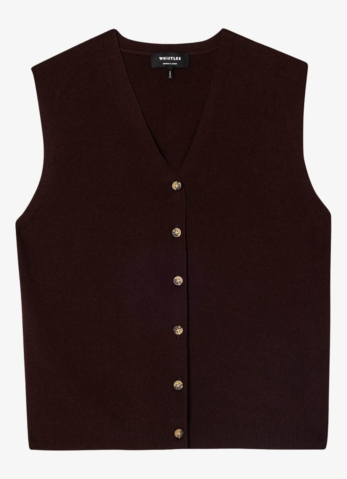 Whistles Spencer met V-hals - voorkant bruin