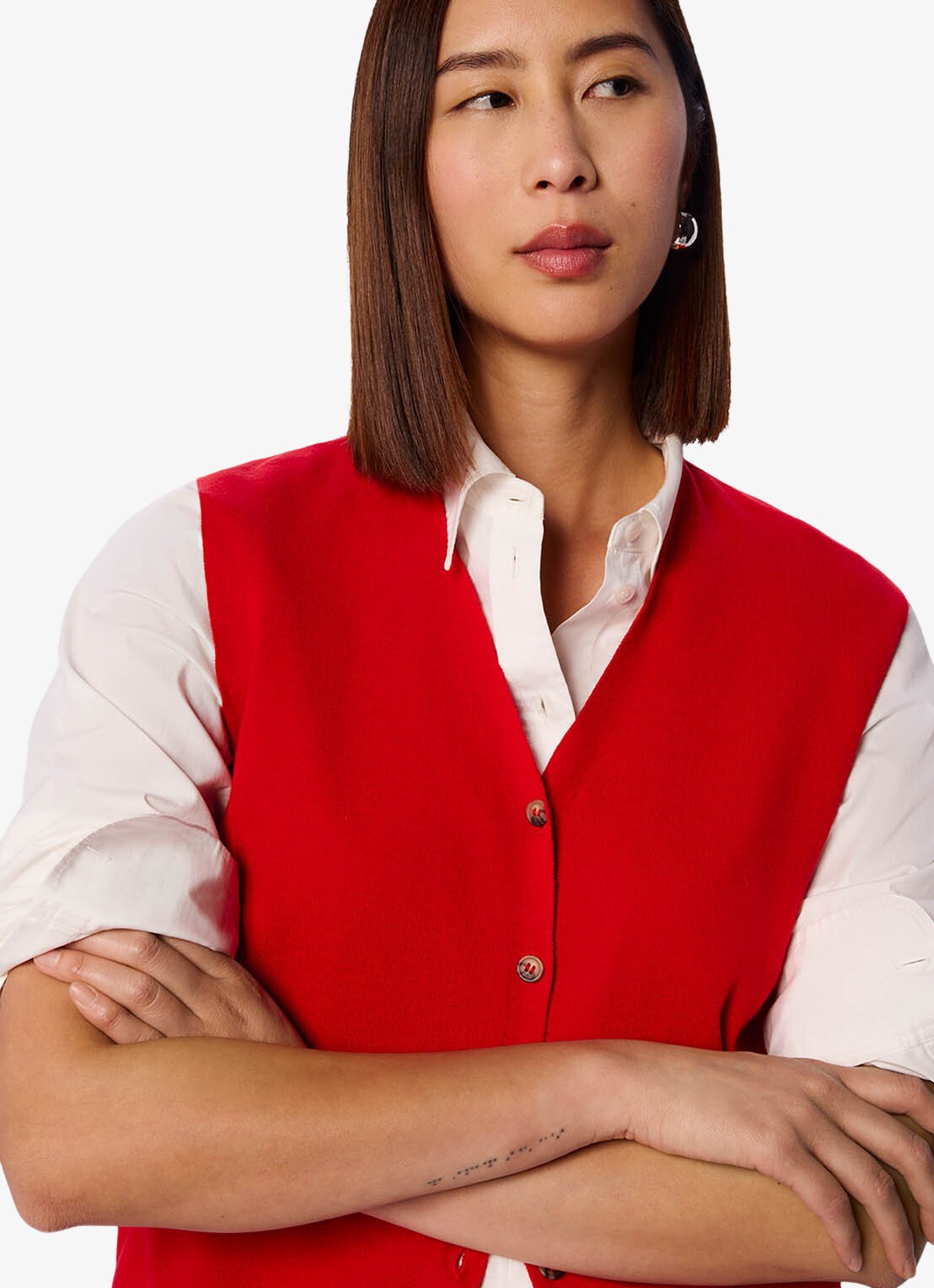 Whistles Spencer met V-hals - detail 2 rood