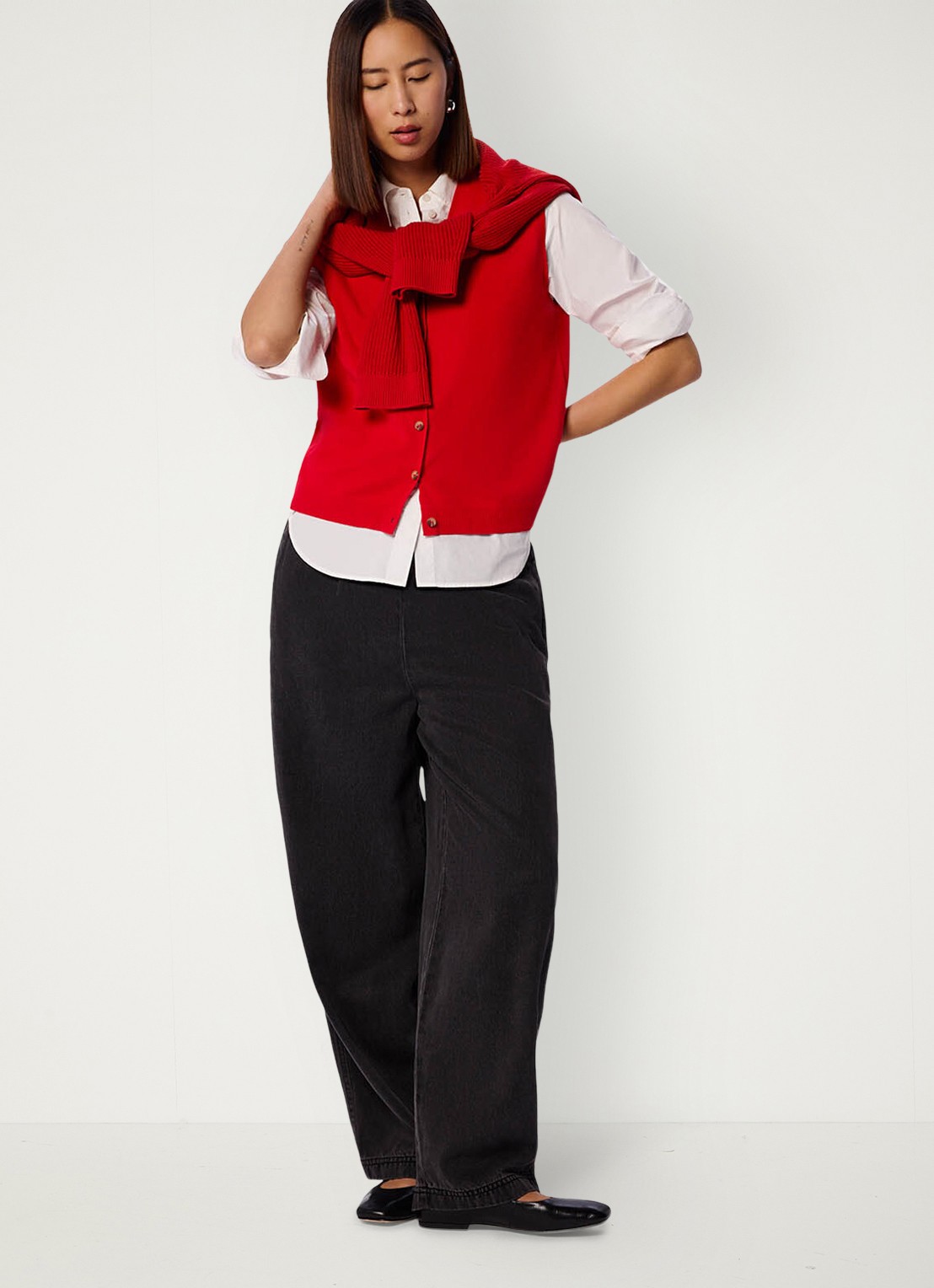Whistles Spencer met V-hals - voorkant 5 rood