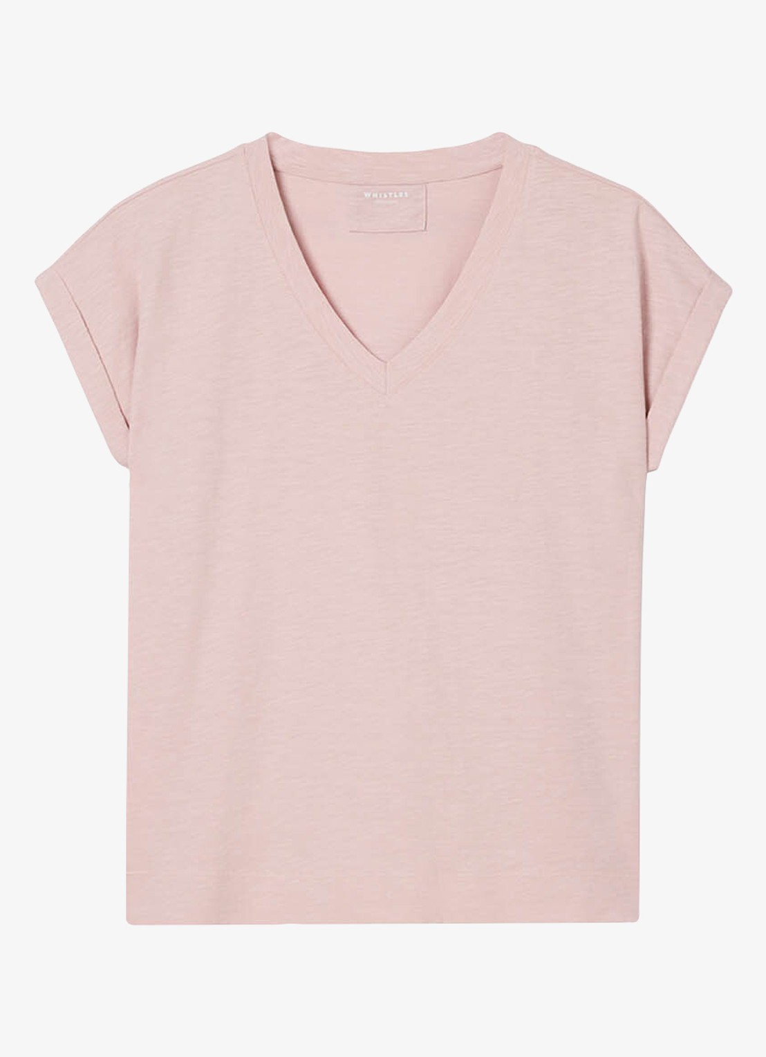 Whistles T-shirt met V-hals - voorkant 5 oudroze