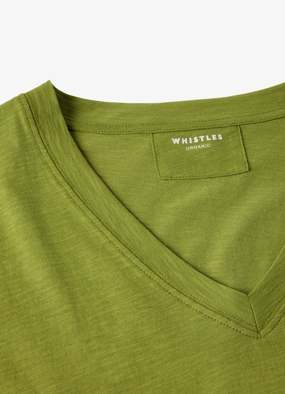 Whistles T-shirt met V-hals - detail 6 groen