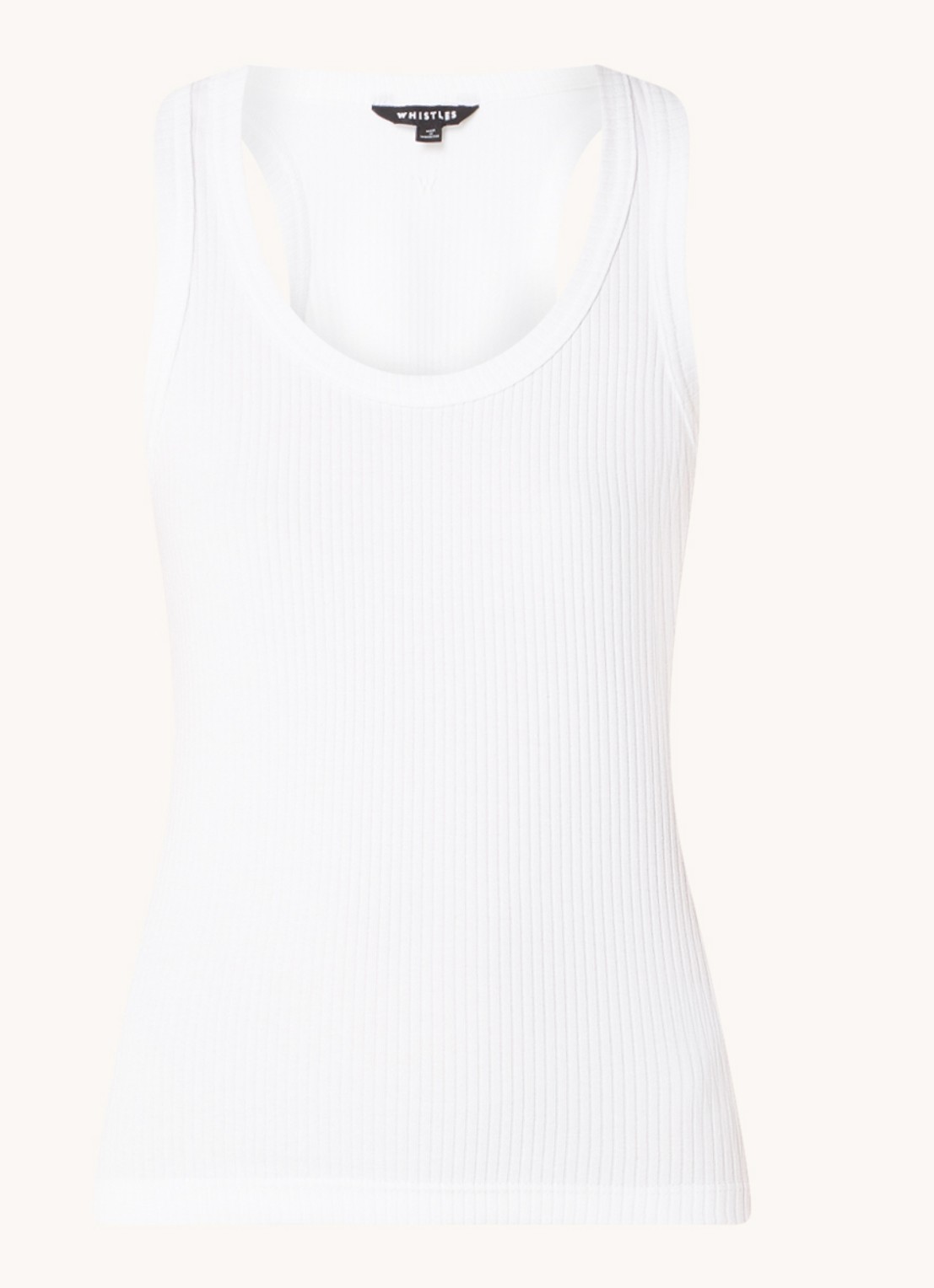 Whistles Tanktop van katoen met ribstructuur - voorkant 2 wit