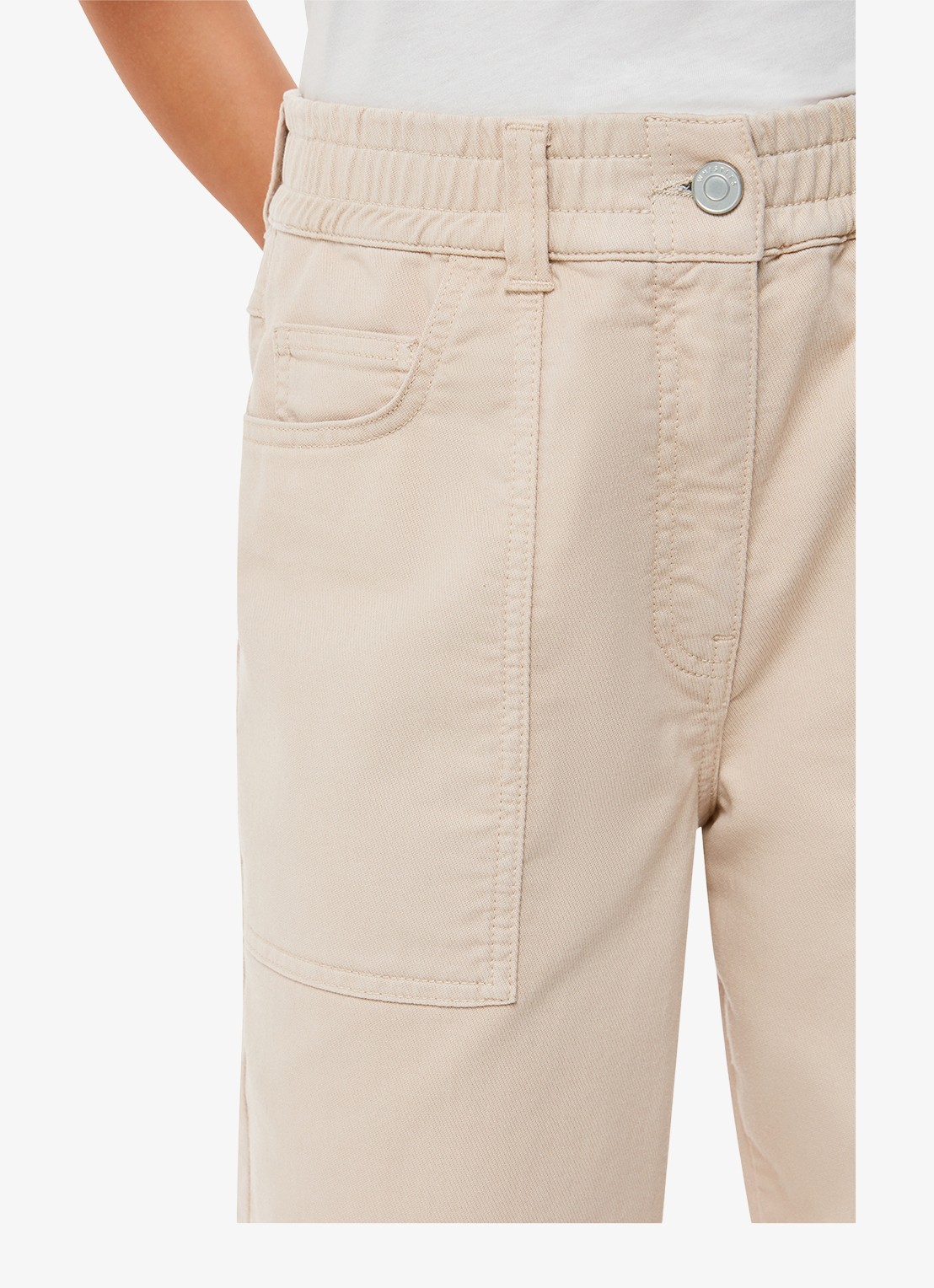 Whistles Tessa high waist cropped straight fit chino met steekzakken - detail 5 beige