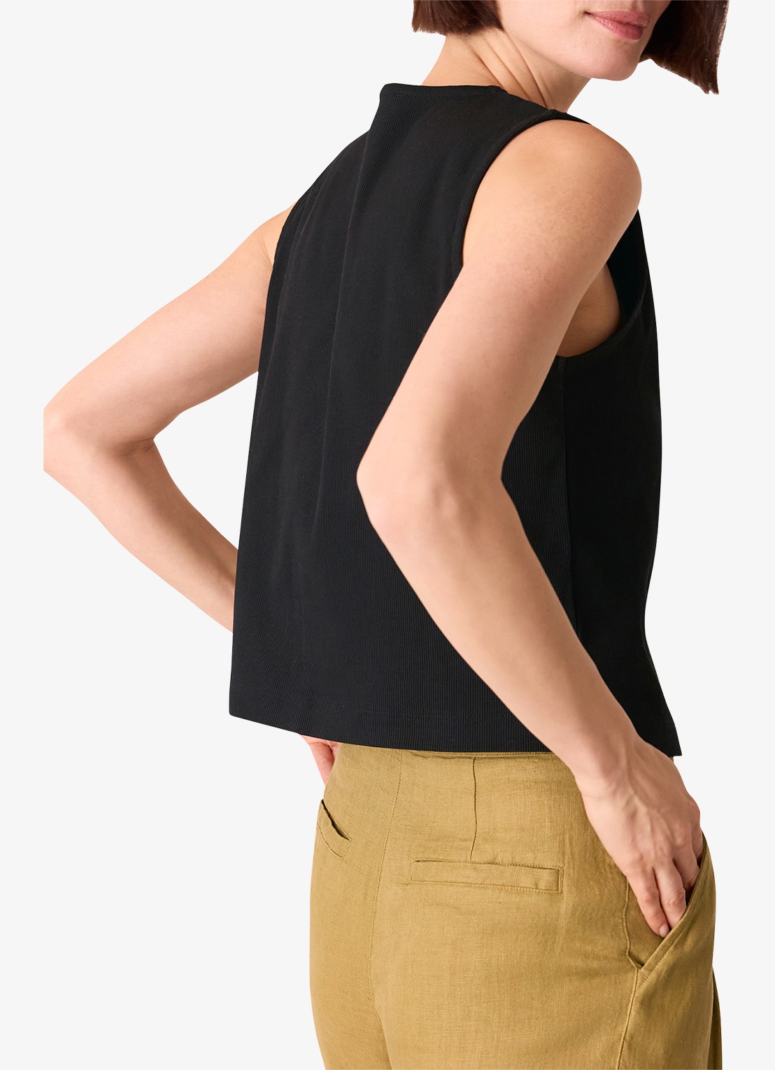 Whistles Top met ribstructuur - achterkant 4 zwart
