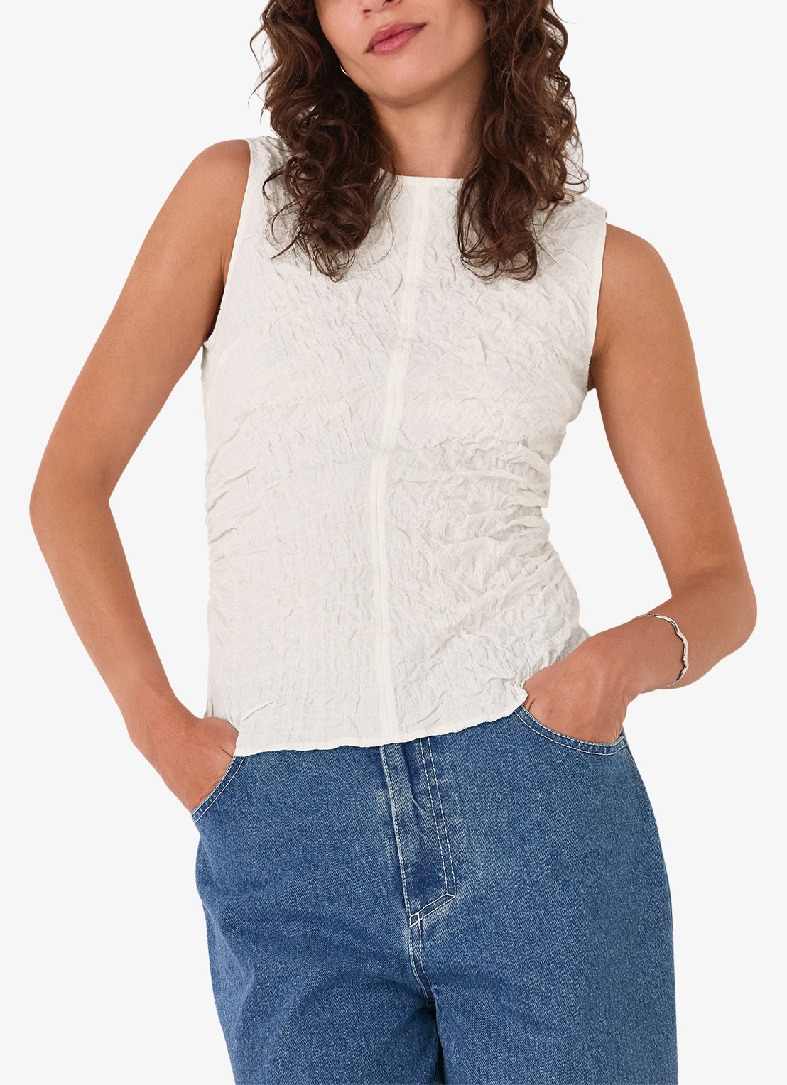 Whistles Top met structuur - detail 2 ivoor