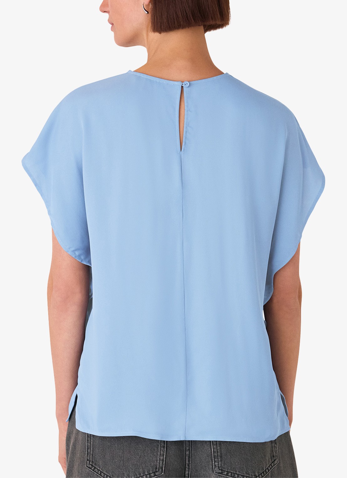 Whistles Top met vlindermouw - achterkant 3 lichtblauw