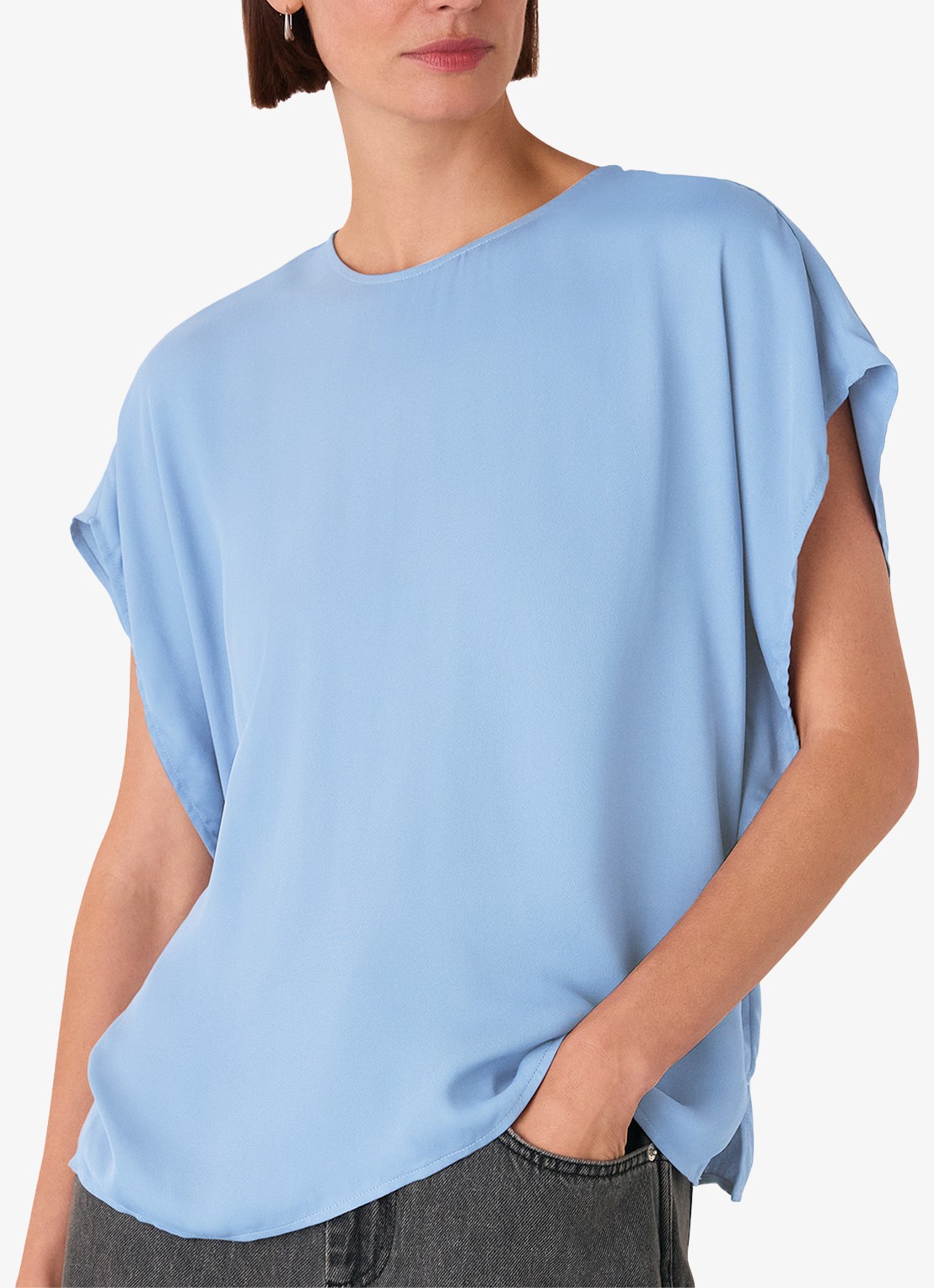 Whistles Top met vlindermouw - detail lichtblauw