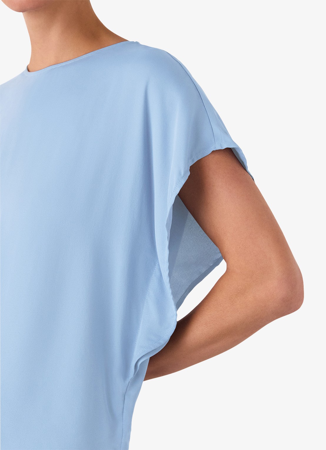 Whistles Top met vlindermouw - detail 2 lichtblauw