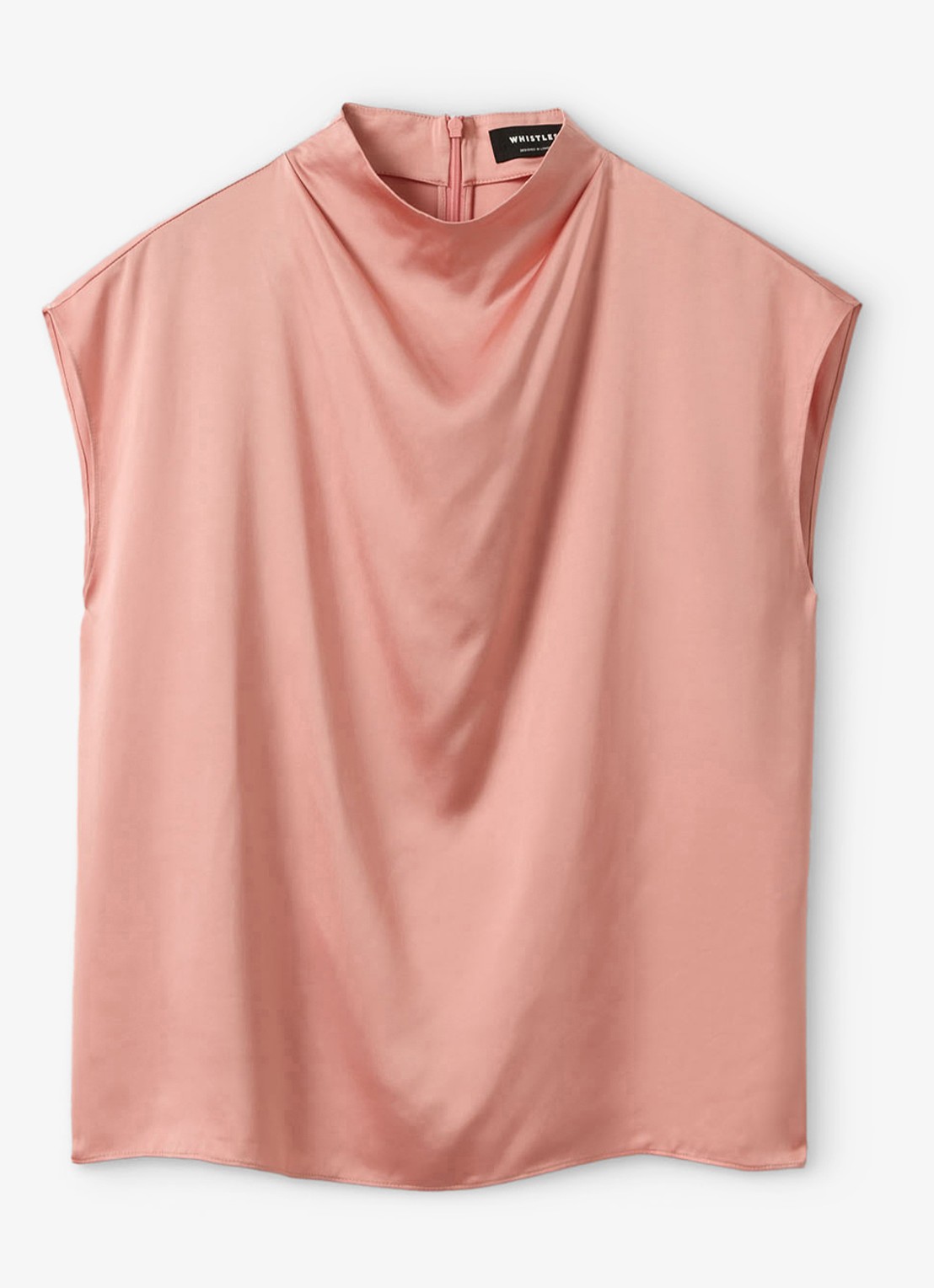 Whistles Top van satijn  - voorkant 3 roze