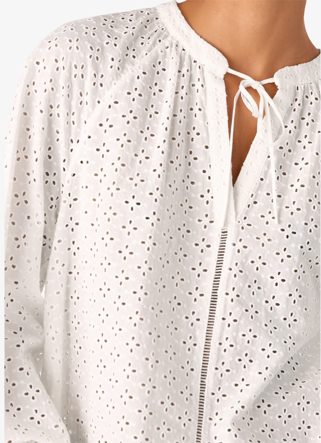 Whistles Tuniek met opengewerkt dessin - detail 2 wit