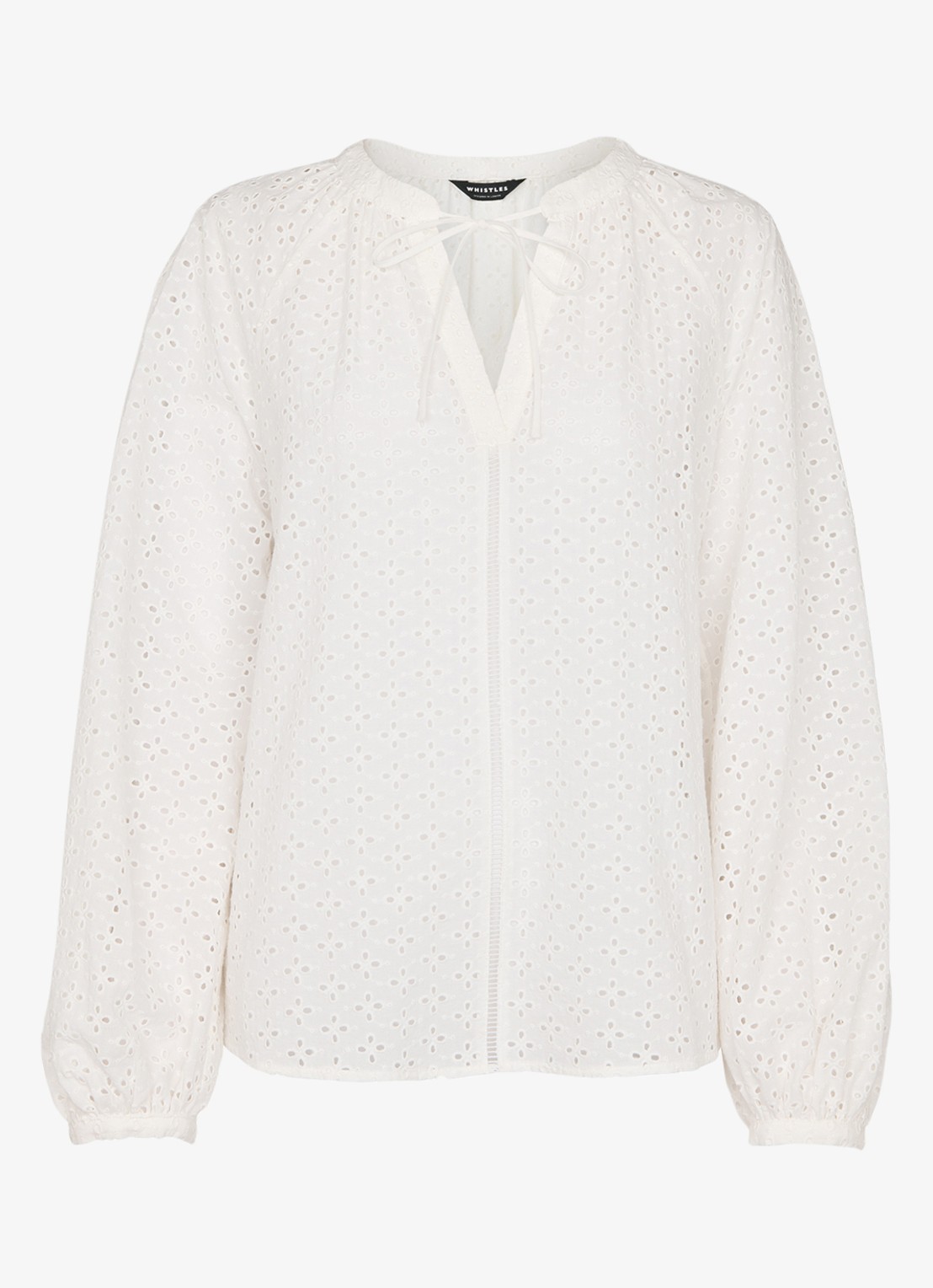 Whistles Tuniek met opengewerkt dessin - voorkant 4 wit