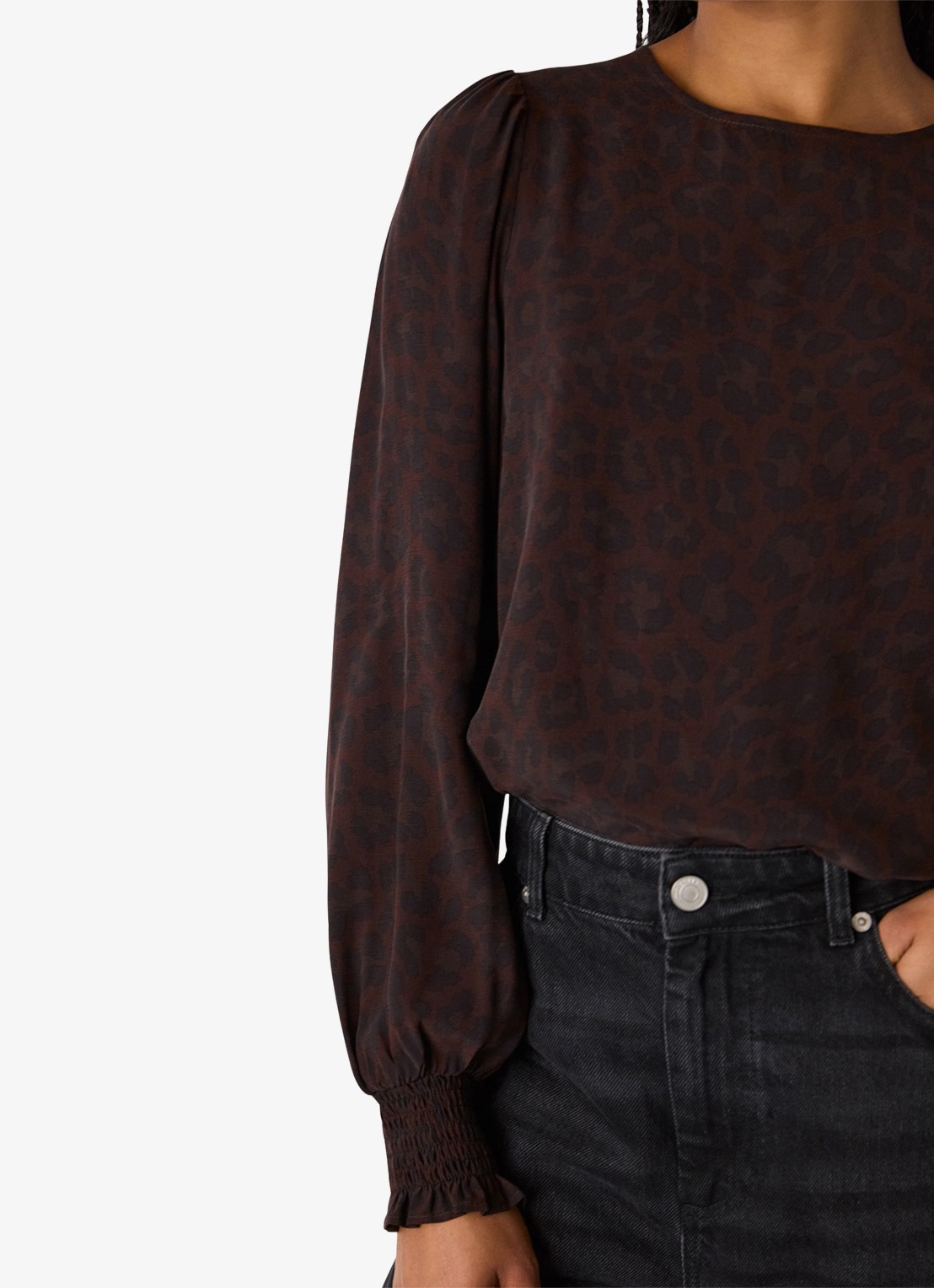 Whistles Tuniek met pofmouw - detail 4 zwart