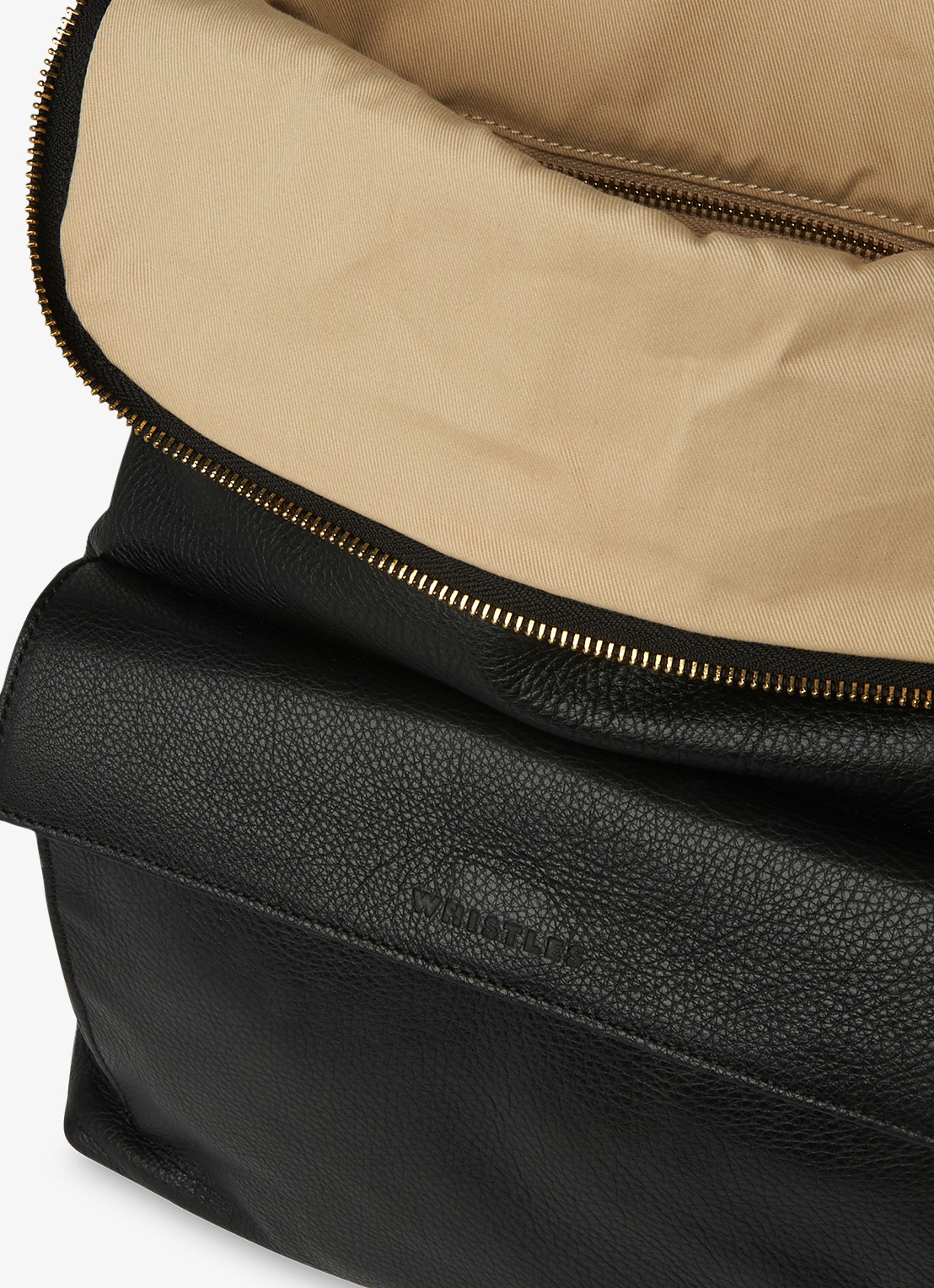 Whistles Verity rugzak van kalfsleer - detail 3 zwart