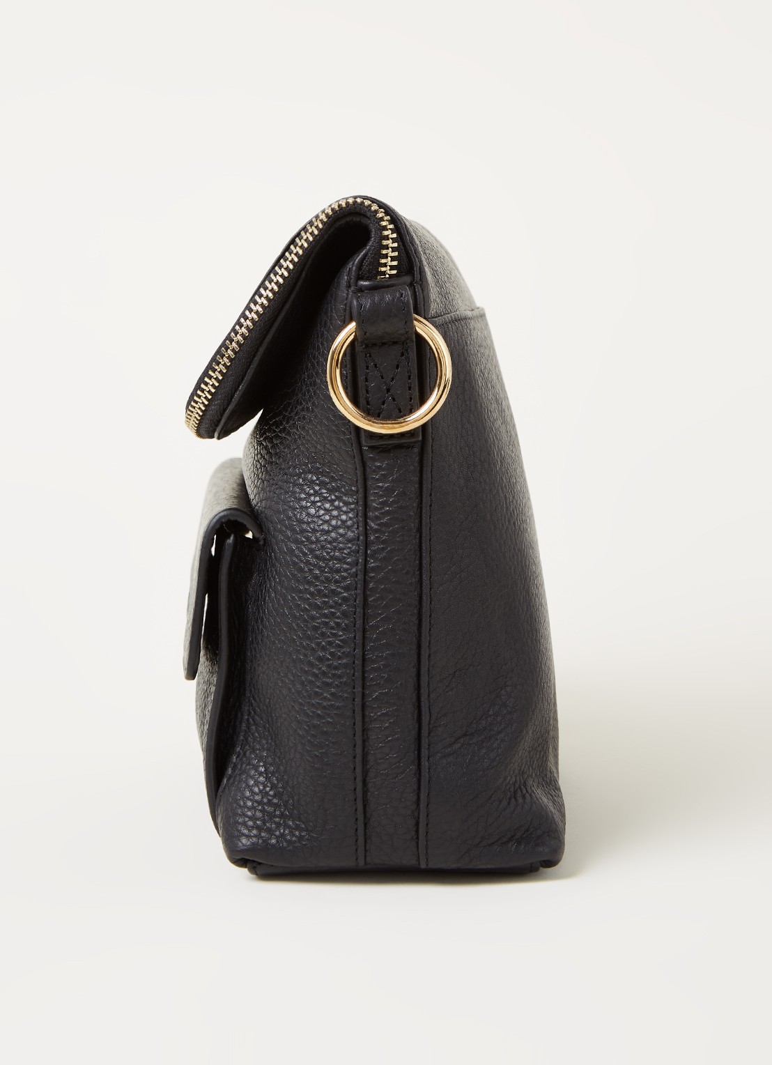 Whistles Vida crossbodytas van leer - detail 2 zwart