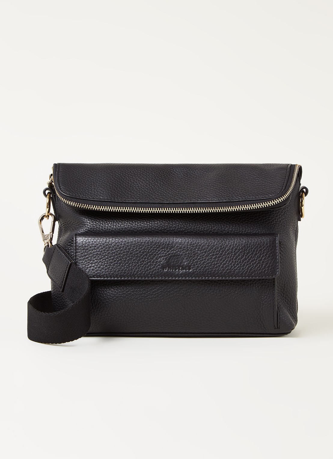 Whistles Vida crossbodytas van leer - voorkant 3 zwart