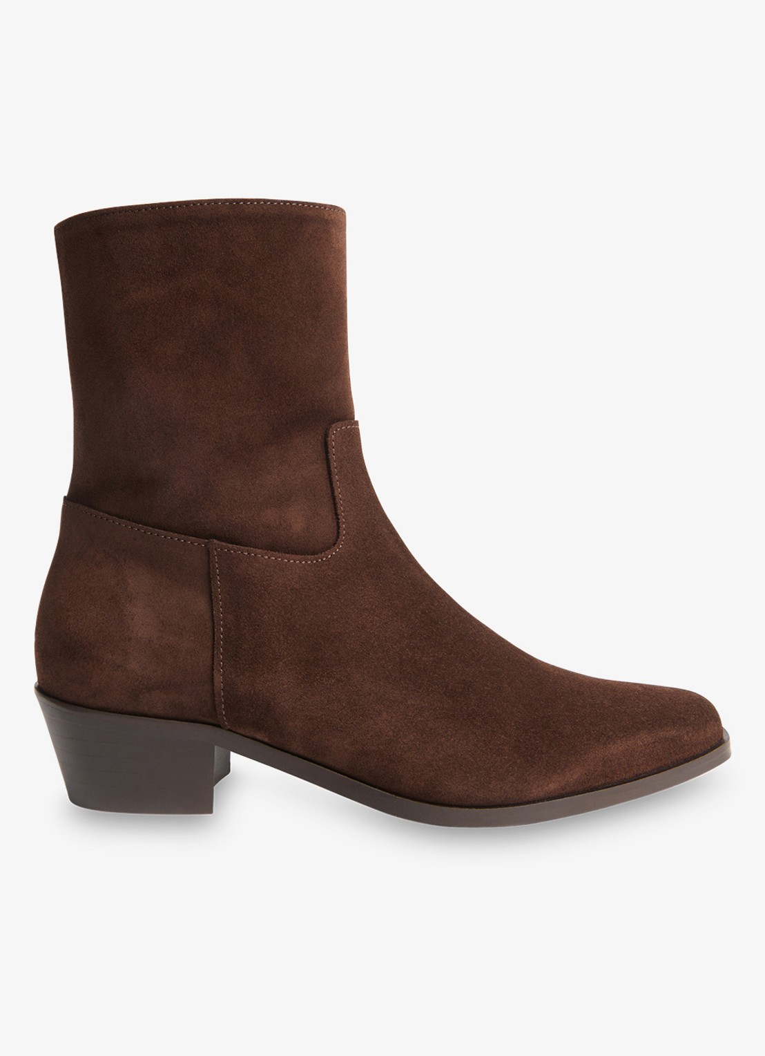 Whistles Western laars van suède - voorkant 4 chocoladebruin