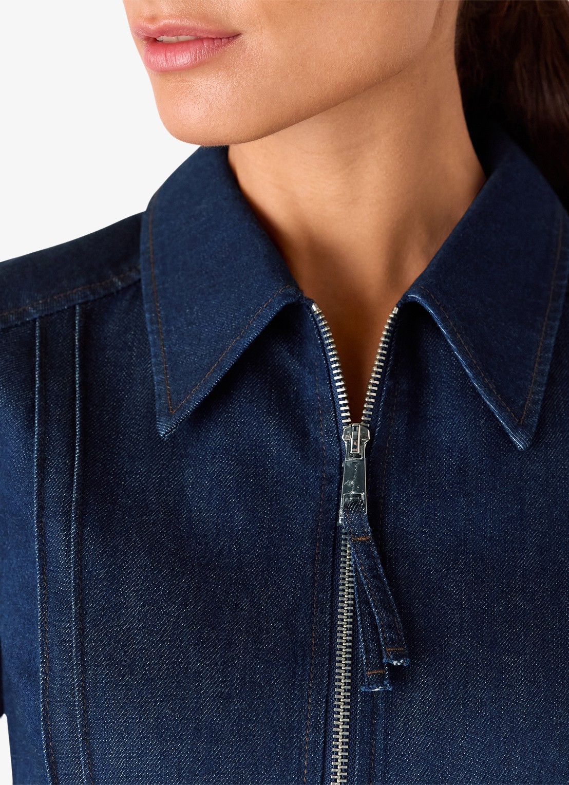 Whistles Wide fit cropped jumpsuit van denim - detail 4 indigo