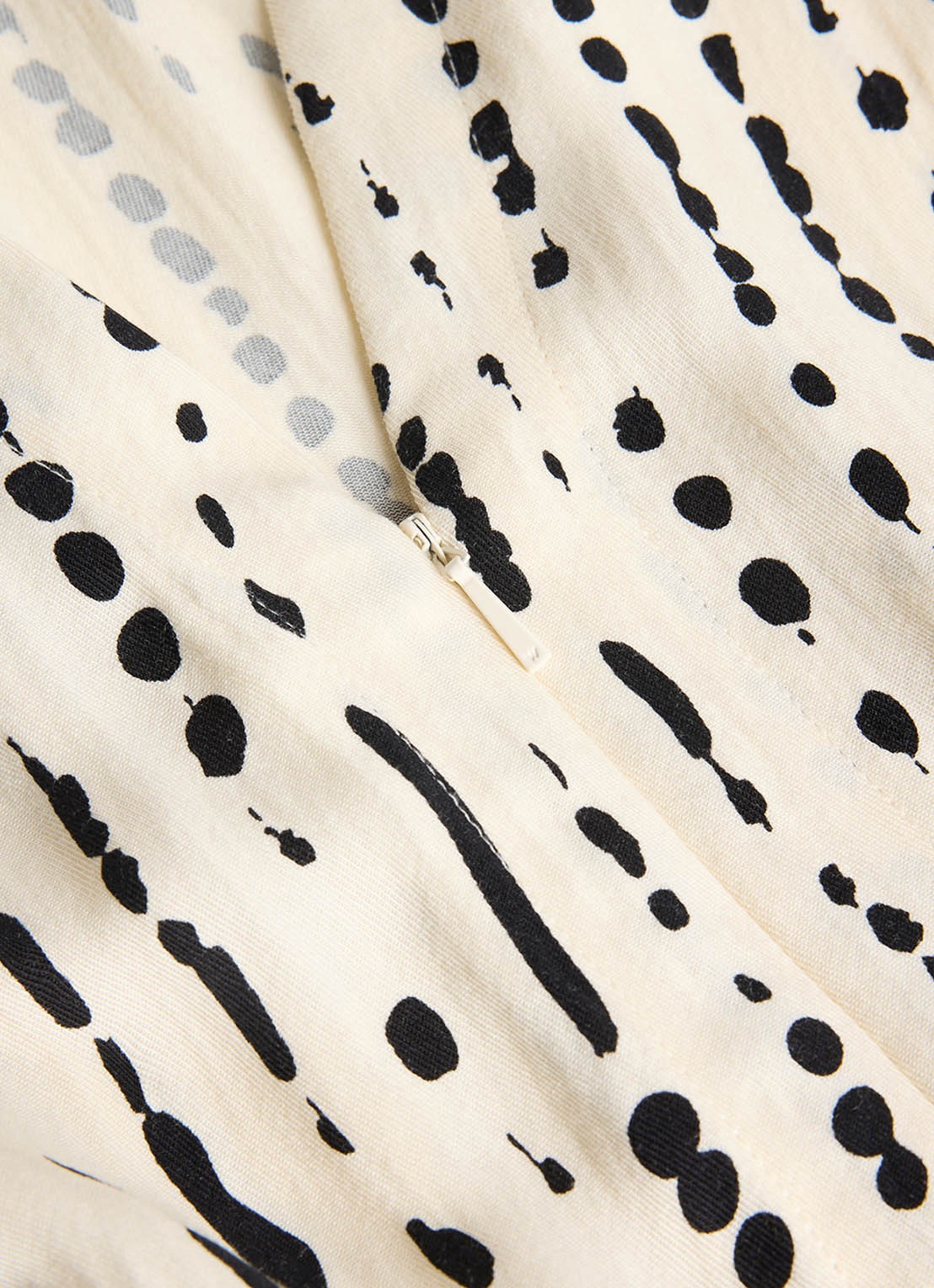 Whistles Wide fit jumpsuit met stippenprint - detail 2 creme