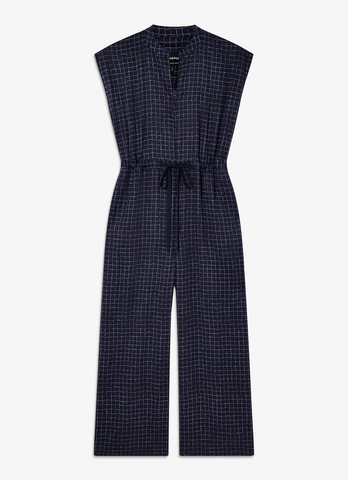 Whistles Wide fit jumpsuit van lyocell - voorkant 4 donkerblauw