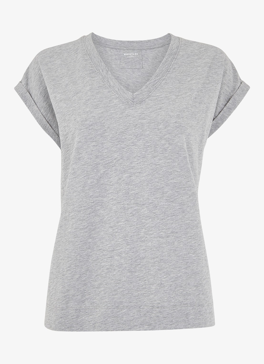 Whistles Willa T-shirt met gemêleerd dessin - voorkant 3 grijsmele