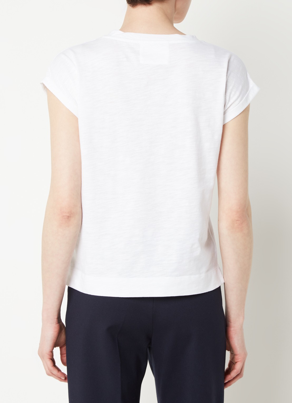 Whistles Willa T-shirt van  katoen met V-hals - achterkant 3 wit