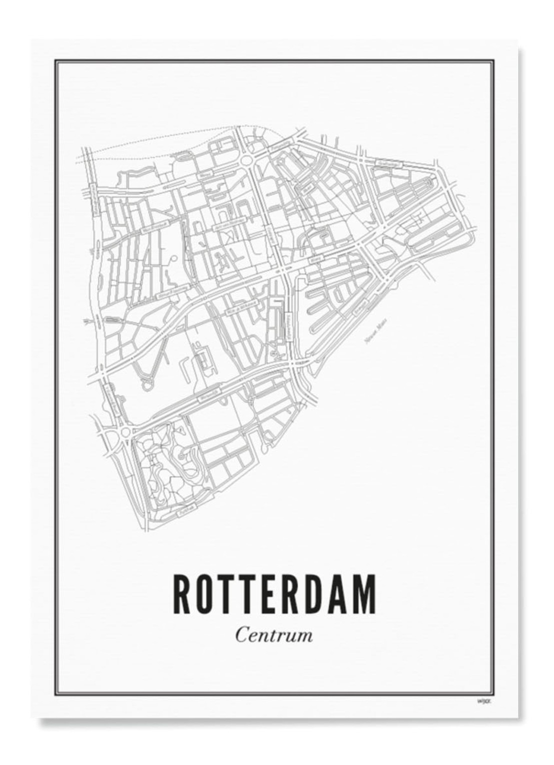 WIJCK. Rotterdam centrum print  - voorkant wit