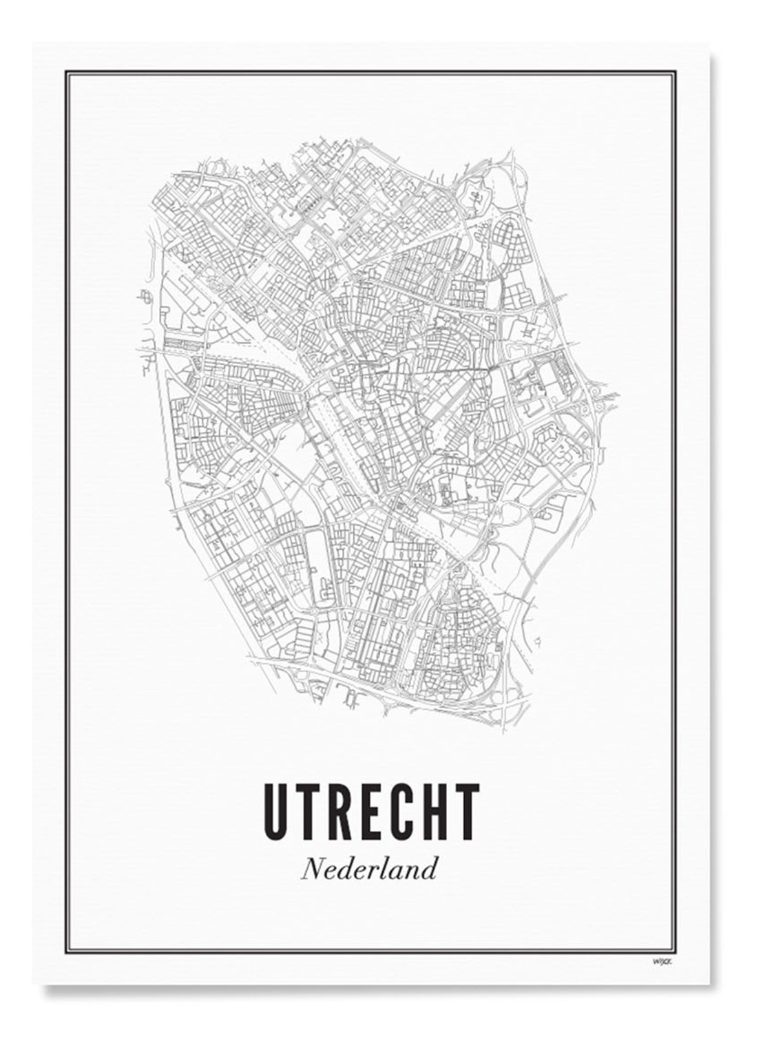 WIJCK. Utrecht Stad print - voorkant wit