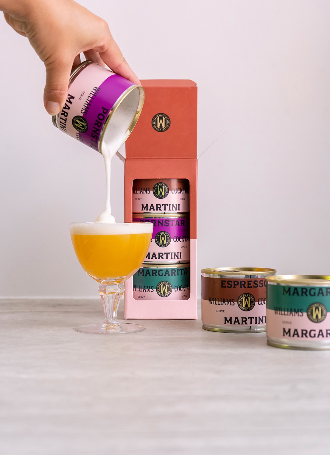Williams Cocktails Williams Cocktail giftbox 3-pack - detail roodbruin