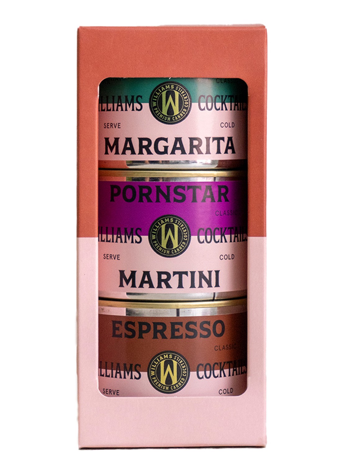 Williams Cocktails Williams Cocktail giftbox 3-pack - voorkant 2 roodbruin