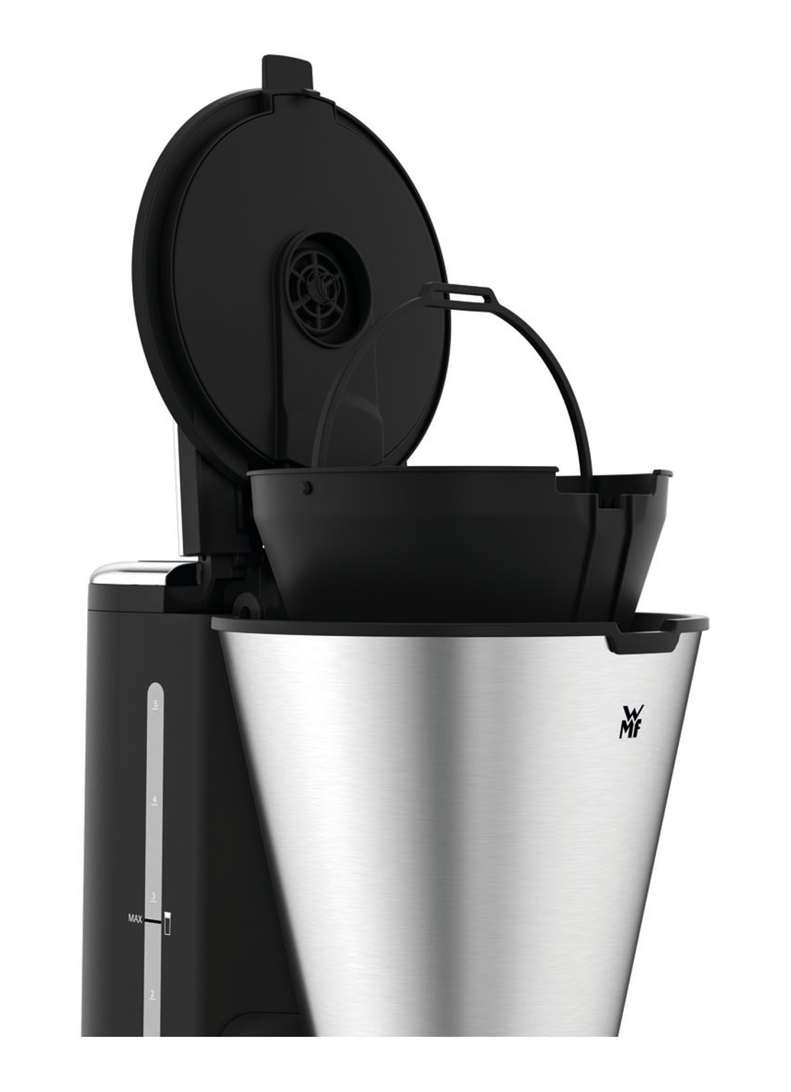 WMF KITCHENminis Aroma koffiezetapparaat met thermo beker 0412260011 - detail 2 roestvrijstaal