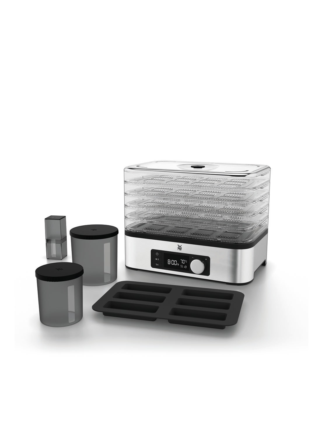 WMF KITCHENminis snack-to-go droogoven - voorkant zilver
