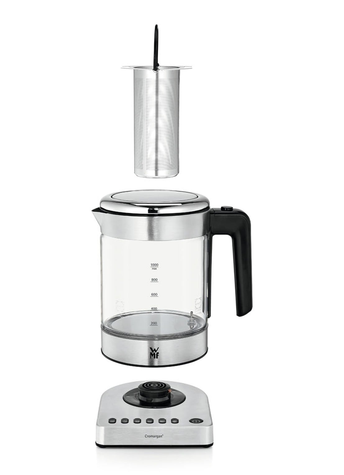 WMF KITCHENminis Vario 2-in-1 variabele waterkoker met theefilter 1 liter  - detail 3 transparant