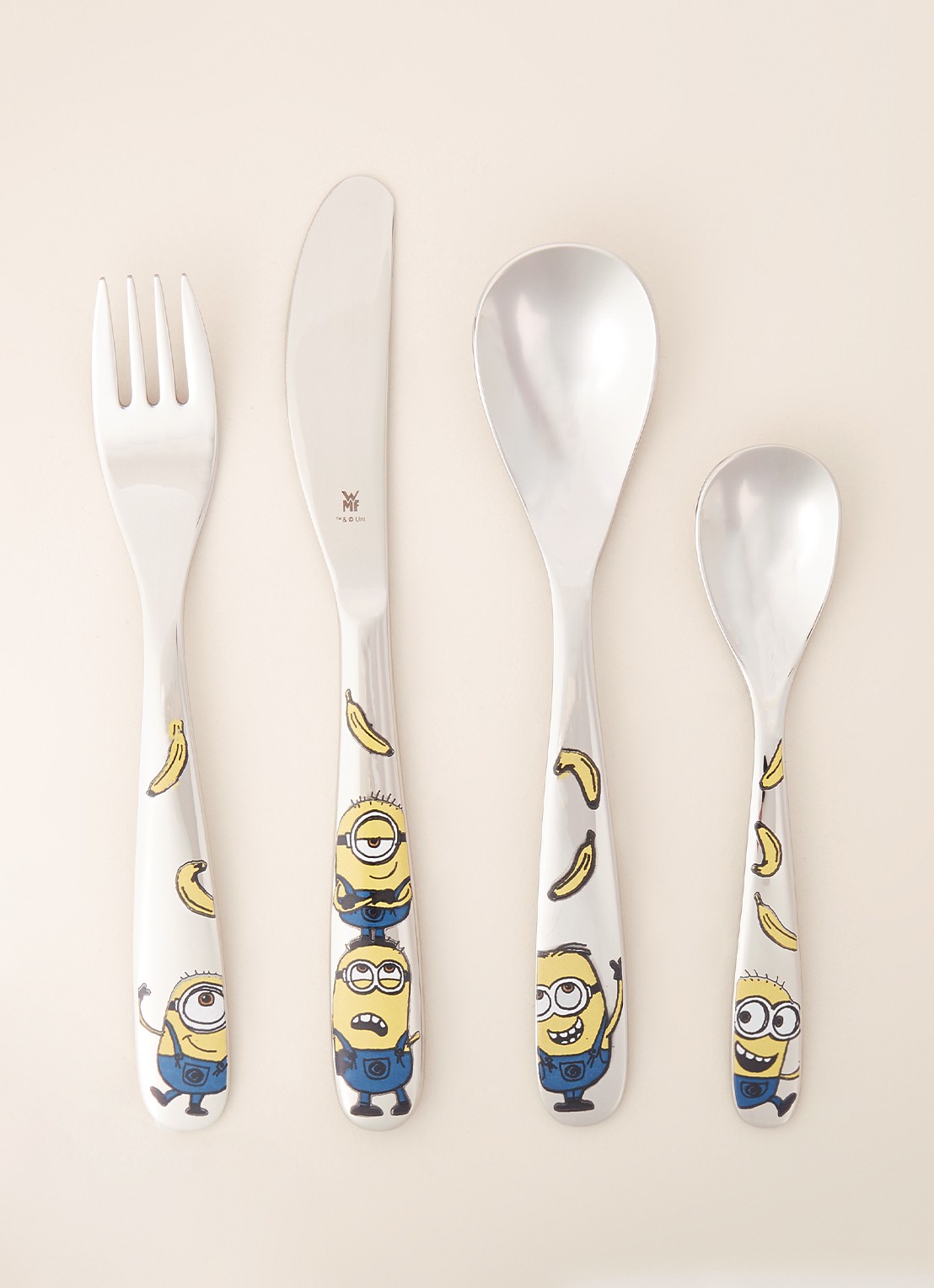 WMF Minions kinderbestekset 4-delig - voorkant 2 zilver