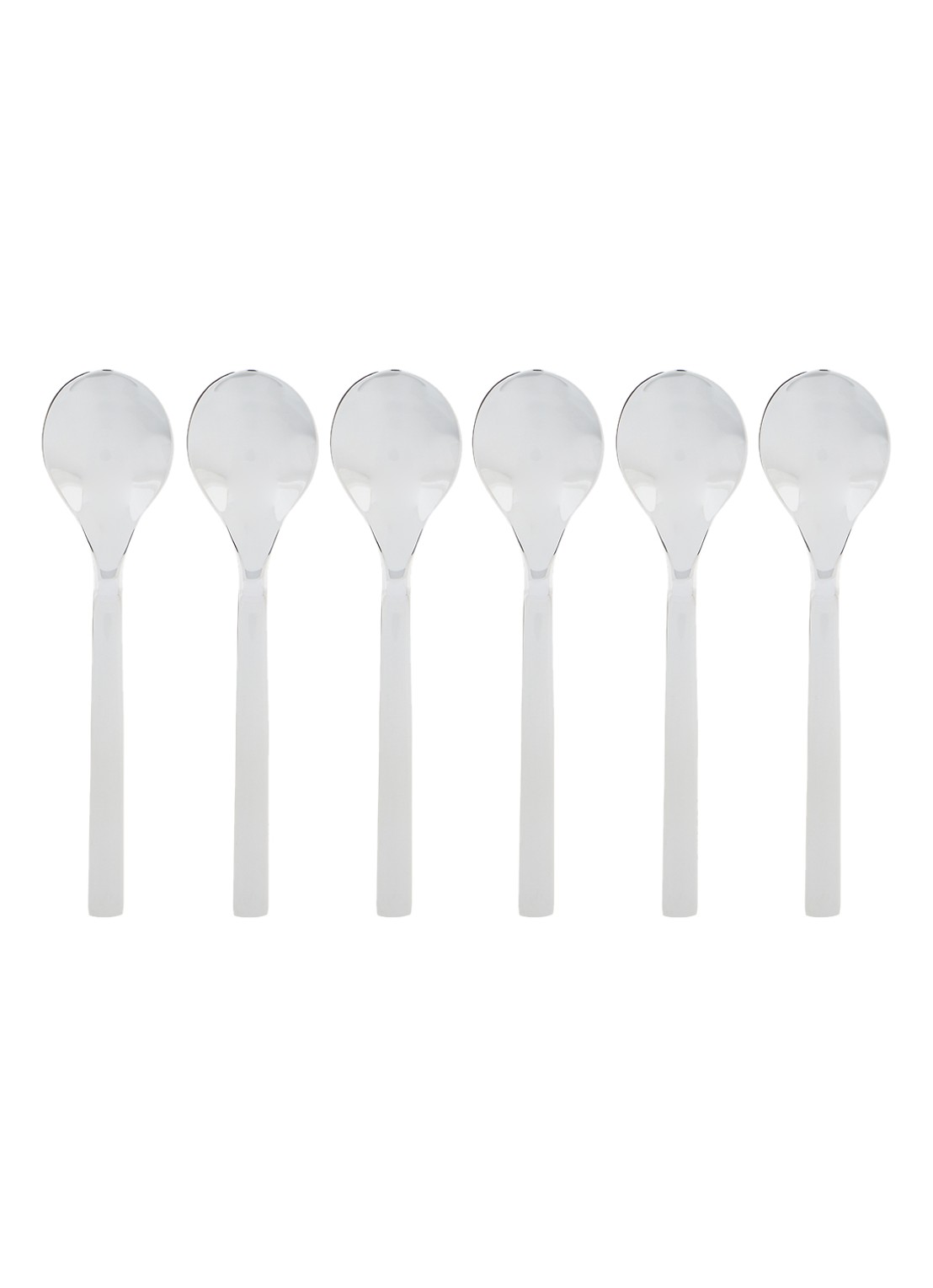 WMF Nuova espressolepelset 6-delig - voorkant zilver