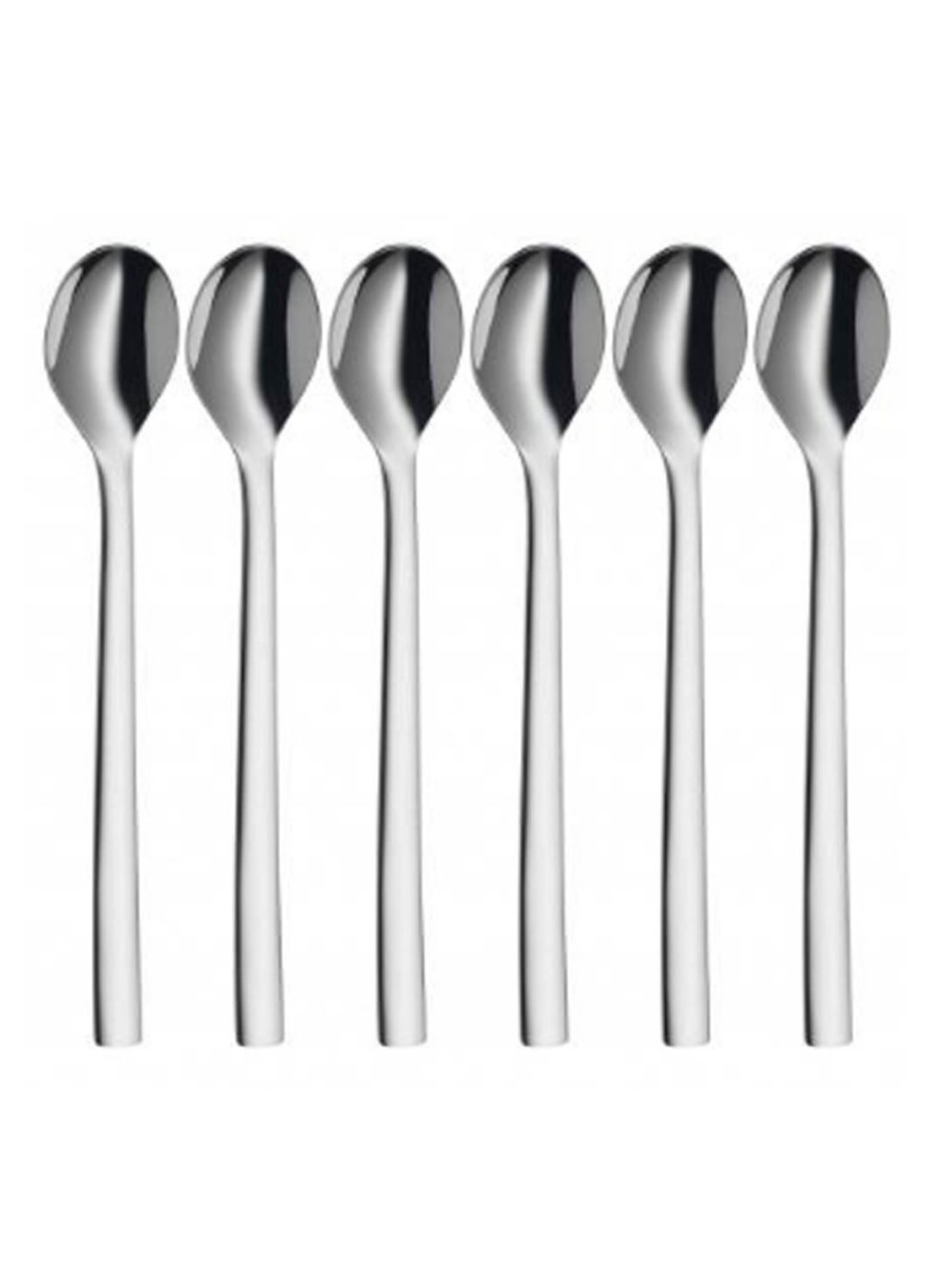WMF Nuova latte macchiato-lepelset 6-delig - voorkant zilver