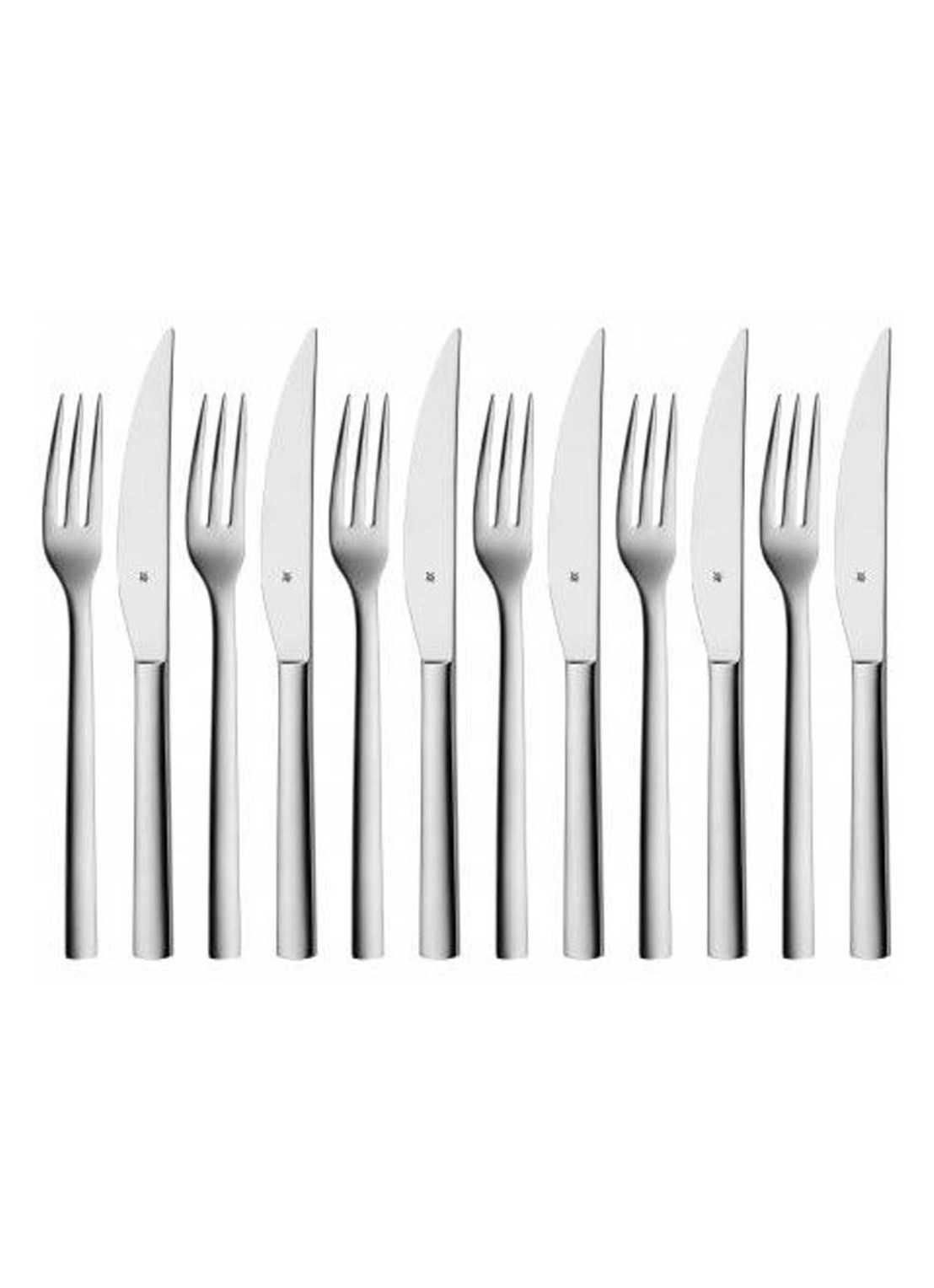 WMF Nuova steakbestekset 12-delig - voorkant zilver