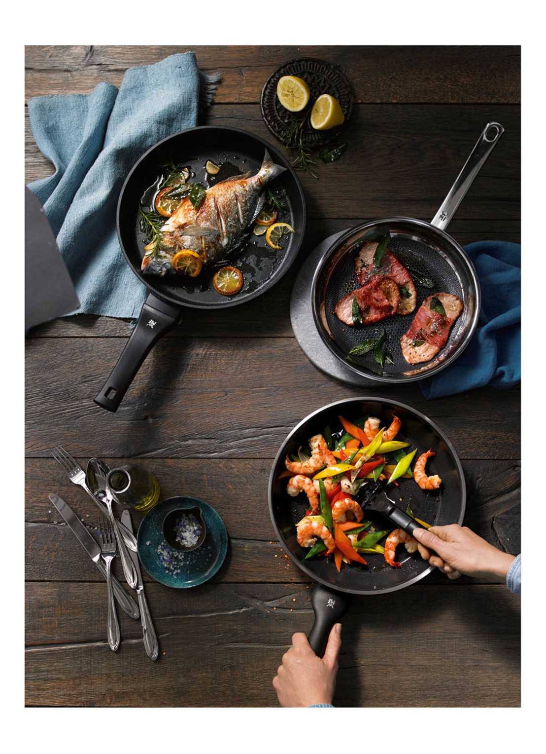 WMF PermaDur Premium koekenpan 28 cm - voorkant zwart