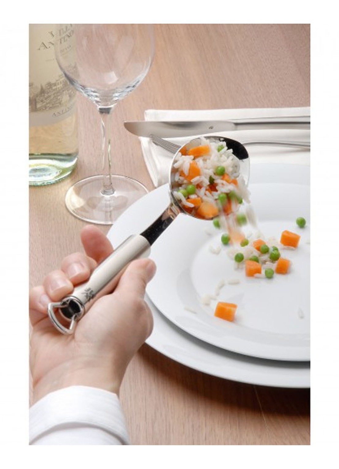 WMF Profi Plus opscheplepel 32 cm - voorkant 2 roestvrijstaal
