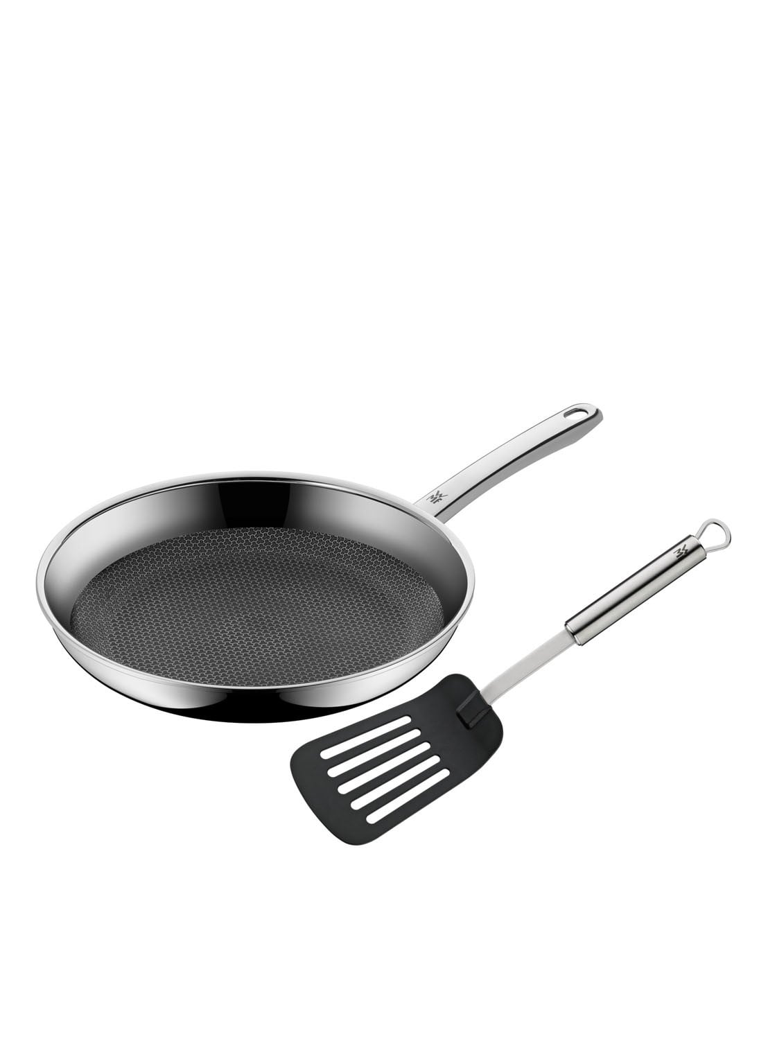 WMF Profi Resist koekenpan met Profi Plus spatel Ø28 cm - voorkant zilver