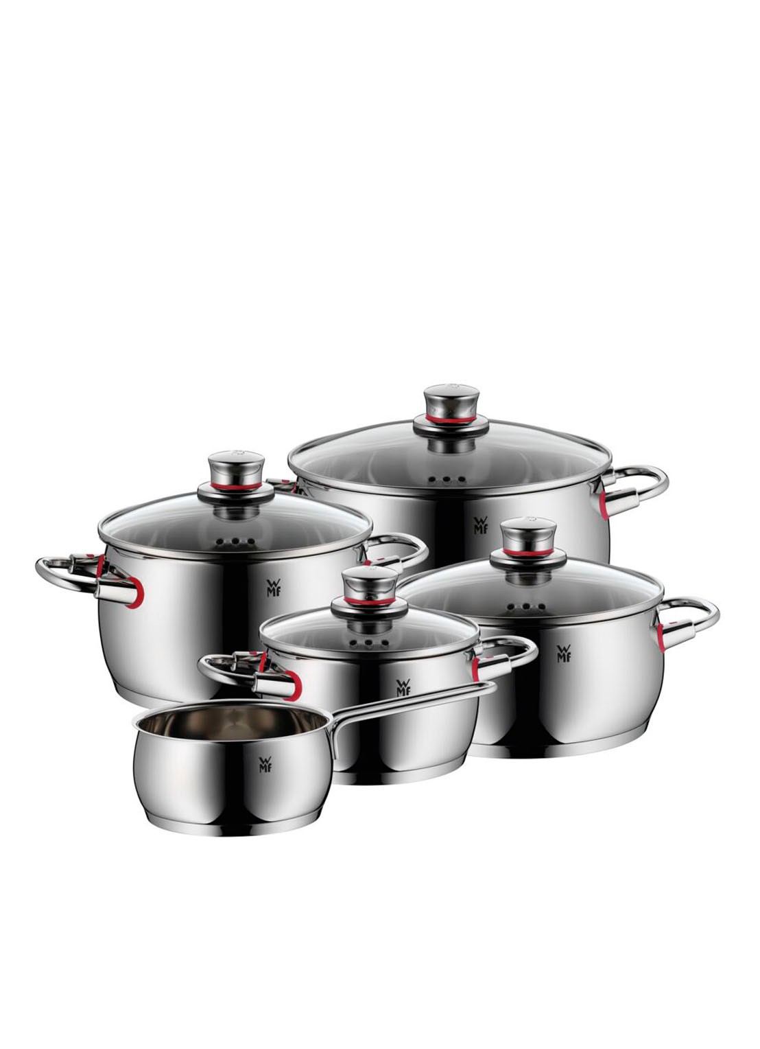 WMF Quality One pannenset 5-delig - voorkant 6 chroom