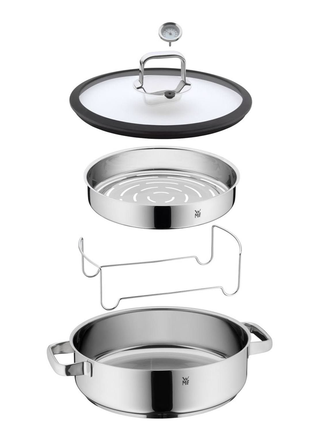 WMF Vitalis Aroma stoompan 28 cm - detail zilver