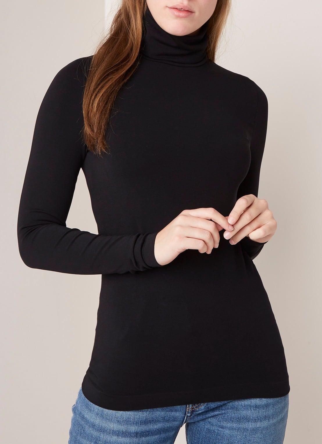 Wolford Aurora longsleeve van jersey met col - detail 3 zwart