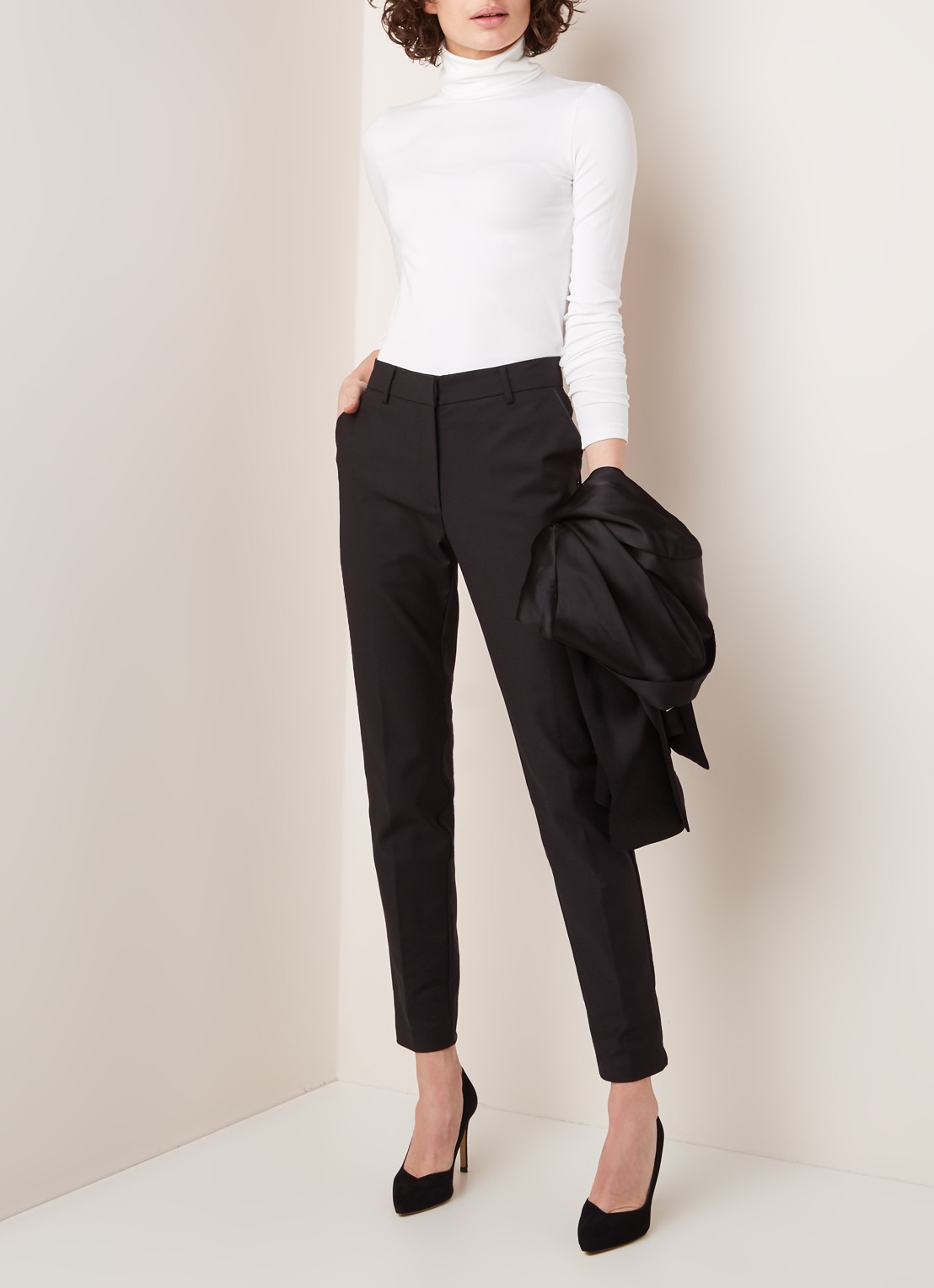 Wolford Aurora longsleeve van jersey met col - voorkant 3 wit